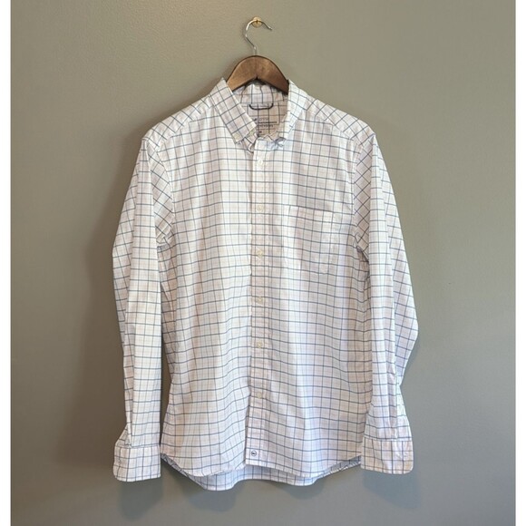Vineyard Vines Size Medium OTG Mens Shirt Pink Blue Check Stripe Top On the Go - Picture 1 of 5